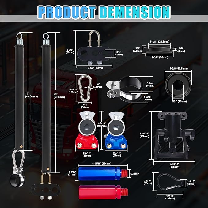 Air Lines Kit | Heavy Duty 3 in 1 Semi Truck Air Lines Kit