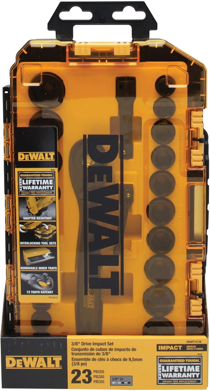 DeWalt | Rigid Case 23 Piece 3/8" Drive Impact Socket Set